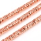 Electroplated Non-magnetic Synthetic Hematite Beads Strands, Wave Flat Round/Disc, Rose Gold Plated, 6x1.5mm, Hole: 1mm, about 230pcs/Strand, 15.94 inch(40.5cm)