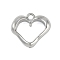 Rack Plating Alloy Pendants, Lead Free & Cadmium Free, Hollow Heart Charms, Platinum, 20.5x23x6mm, Hole: 2.5mm