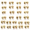26Pcs Ion Plating(IP) 304 Stainless Steel Beads, Cube with Letter A~Z, Real 14K Gold Plated, 5x5x5mm, Hole: 2mm