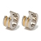 202 Stainless Steel Wide Band Hoop Earring, with 304 Stainless Steel Pins for Women, Golden & Stainless Steel Color, 12.5x7mm