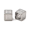 304 Stainless Steel European Beads, Large Hole Beads, Cube with Letter, Letter H, 7x7x7mm, Hole: 5.5mm