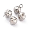 Tarnish Resistant 304 Stainless Steel Charms, Round, Textured, Stainless Steel Color, 9x6mm, Hole: 1.8mm