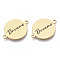 201 Stainless Steel Enamel Links connectors, Flat Round with Word Dreams, Black, Golden, 16x21x1mm, Hole: 1.4mm