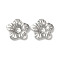 Non-Tarnish 304 Stainless Steel Bead Caps, 5-Petal Flower, Stainless Steel Color, 21x20x3.5mm, Hole: 1.6mm