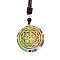 Orgonite Chakra Natural & Synthetic Mixed Stone Pendant Necklaces, Nylon Thread Necklace for Women, Flat Round, Star, 25.59 inch(65cm)