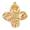 304 Stainless Steel Pendants, Flower Charm, Golden, 32.5x29.5x3mm, Hole: 1.6mm