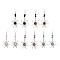 Gemstone Dangle Earrings, with 304 Stainless Steel Earring Hooks and Alloy Findings, Sun, 96x46.5mm