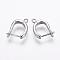 Brass Hoop Earring Findings with Latch Back Closure, Real Platinum Plated, 20x14x3.5mm, Hole: 1.5mm, Pin: 1mm