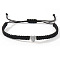 304 Stainless Steel Heart with Letter Bead Braided Bead Bracelets, Adjustable Nylon Cord Braided Bracelets for Couple Friendship, Platinum, Letter U, 7-7/8 inch(20cm), Inner Diameter: 11 inch(28cm)