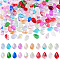 200Pcs 20 Colors Handmade Lampwork Beads, Top Drilled, Teardrop, Mixed Color, 9x5.5x5mm, Hole: 1mm, 10pcs/color