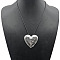 Alloy Pendant Necklace Round Heart Love Flower Fish Pendant Necklace, Silver