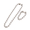 Tarnish Resistant 304 Stainless Steel Ball Chain Necklace & Bracelet Set, Jewelry Set with Ball Chain Connecter Clasp for Women, Stainless Steel Color, 8-5/8 inch(22~51.4cm), Beads: 10mm