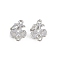 Brass Pave Clear Cubic Zirconia Fruit Connector Charms, Cherry Links, Platinum, 12.5x9x3mm, Hole: 1.4mm and 1.6mm