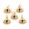 Brass Micro Pave Cubic Zironia Pendants, Long-Lasting Plated, Lead Free & Nickel Free & Cadmium Free, Eye, Real 18K Gold Plated, 11x11.5x2.5mm, Hole: 3.6mm
