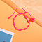 Cross Nylon Cord Braided Bead Bracelets, Rosary Cord Bracelets for Couple Friends, Fuchsia, 6-1/4~11-3/4 inch(16~30cm)