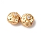 Brass Micro Pave Clear Cubic Zirconia Beads, Cadmium Free & Nickel Free & Lead Free, Flat Round, Real 18K Gold Plated, 7.5x8x6mm, Hole: 2mm