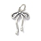 925 Sterling Silver Pendants, Bowknot Charms with Jump Rings, Antique Silver, 16.5x11.5x2mm, Hole: 3.5mm