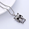 Vintage Men's Punk 304 Stainless Steel Animal Pendant Necklaces, Stainless Steel Color