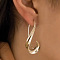 Twist Alloy Dangle Earrings, Golden, 35mm
