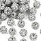 Resin Rhinestone Beads, with Acrylic Round Beads Inside, for Bubblegum Jewelry, Silver, 16x14mm, Hole: 2~2.5mm