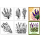 4Pcs 4 Styles PVC Stamp, for DIY Scrapbooking, Lavender, 55x55mm, 1pc/style