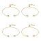 Rack Plating Adjustable Brass Slider Bracelets, with Crystal Rhinestone, for Bracelets Making, 
Long-Lasting Plated, Heart, Real 18K Gold Plated, 4-3/4 inch(12cm)