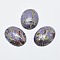 Brass Line Regalite/Imperial Jasper/Sea Sediment Jasper Cabochons, Flat Oval, 30x22x6mm