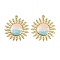 304 Stainless Steel Enamel Pendants, Ion Plating(IP), Sun Charms, Real 18K Gold Plated, Colorful, 34.5x31x3mm, Hole: 1.8mm