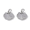 Brass & Clear Cubic Zirconia Charms, Cadmium Free & Nickel Free & Lead Free, Longevity Lock Charms, with Jump Ring, Platinum, 11.5x12.5x2.5mm, Hole: 3mm
