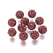Polymer Clay Rhinestone Beads, Grade A, Round, Pave Disco Ball Beads, Siam, 8x7.5mm, Hole: 1.5~1.8mm