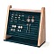 Multi Slot Velvet Slant Back Ring Organizer Stands, with Wood Base, for Rings, Earrings Display, Dark Green, 31x11.5x27cm