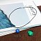 Zinc Alloy & Luminous Blue Glass Flat Round with Constellation Pendant Black Waxed Cord Necklaces, Platinum, Aquarius, 15.75 inch(40cm)