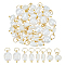 40Pcs 4 Styles Natural Cultured Freshwater Pearl Pendants, Nuggets Charms with Golden Tone Brass Findings and 304 Stainless Steel Jump Rings, Seashell Color, 16~18mm, 10pcs/style