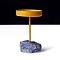 Metal Candle Holders, with Natural Blue Spot Jasper Basements, Flat Round, 170x70mm