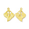 Rack Plating Alloy Pendants, Cadmium Free & Lead Free & Nickle Free, Leaf Charms, Matte Gold Color, 31x22.5x3mm, Hole: 2mm
