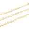 Brass Flat Oval Cable Chains, Soldered, with Spool, Cadmium Free & Nickel Free & Lead Free, Golden, 2.5x2x0.45mm, about 301.83 Feet(92m)/roll