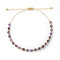 Natural Amethyst Round Beaded Braided Bracelets for Women, Inner Diameter: 11 inch(28cm)