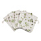 Polycotton(Polyester Cotton) Packing Pouches Drawstring Bags, with Printed Flower, Old Lace, 14x10cm