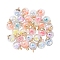 46Pcs 2 Style Transparent Glass Ball Bottle Pendants, with Glitter Sequins and CCB Plastic Findings, Round & Star and Round & Diamond, Glow in the Dark Luminous Pendant, Mixed Color, 21x15.5~16mm, Hole: 2mm, 2style, 23pc/style, 46pc/box