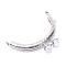 Iron Purse Frame Handle, with Half Round Resin Beads, for Bag Sewing Craft Tailor Sewer, Platinum, White, 60x86x11mm, Hole: 1.5mm