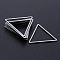 Non-Tarnish 201 Stainless Steel Linking Rings, Laser Cut, Triangle, Stainless Steel Color, 20x23x1mm, Inner Size: 17x19.5mm