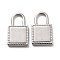 Non-Tarnish 304 Stainless Steel Pendants, Lock, Stainless Steel Color, 16x10x2mm, Hole: 4x5.5mm