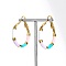 Golden 304 Stainless Steel Hoop Earrings with Enamel, Colorful, 30mm