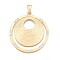 Rack Plating Eco-Friendly Alloy Big Pendants, with Rhinestone, Lead Free & Nickel Free & Cadmium Free, Flat Round, Matte Gold Color, 71.5x66x3mm, Hole: 11.5x7mm