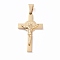 304 Stainless Steel Pendants, For Easter, Crucifix Cross, Saint Benedict Medal Pendant, Golden, 49.5x28x5.5mm, Hole: 6x10.5mm