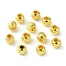 Brass Beads, Cadmium Free & Nickel Free & Lead Free, Round, Real 18K Gold Plated, 3.8x3.2mm, Hole: 1.4mm