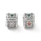 Brass Micro Pave Cubic Zirconia Beads, Cadmium Free & Nickel Free & Lead Free, Hollow Cube, Real Platinum Plated, 10x10.5x10.5mm, Hole: 1.3mm
