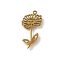 304 Stainless Steel Pendants, Birth Flower Charm, Laser Cut, Real 18K Gold Plated, 21.5x11x1mm, Hole: 1mm