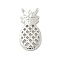 Brass Pendants, Pineapple Charms, Rack Plating, Long-Lasting Plated, Cadmium Free & Lead Free, Platinum, 15.5x8x2.5mm, Hole: 0.7mm