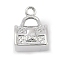Brass Pendants, Cadmium Free & Nickel Free & Lead Free, Bag Charms, Platinum, 11.5x9x5.5mm, Hole: 1.4mm